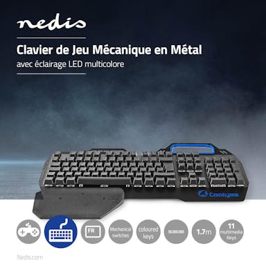 Nedis Mechanisch Gamingtoetsenbord | RGB-Verlichting | Frans | Metalen Design