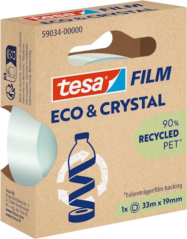 Tesafilm eco & crystal, ft 19 mm x 33 m 10 stuks