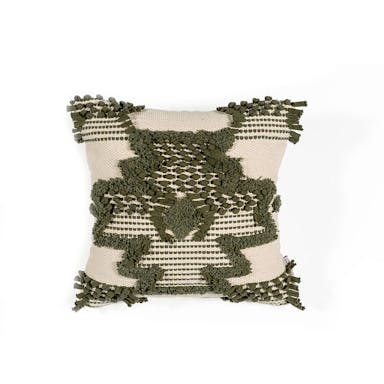 Cushion Olivia - Throw Pillow Green/Grey - 45x45 cm
