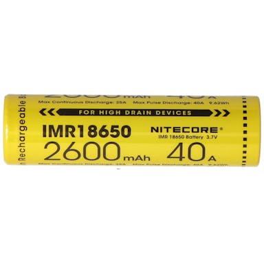 Nitecore 18650IMR Li-ionbatterij - 2600 mAh / 40A