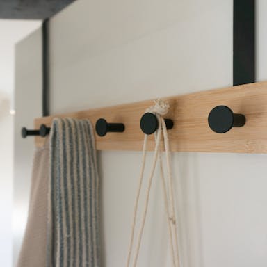 Furniteam Bamboo Over Door Hanger with 6 Hooks