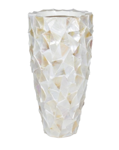 Maison Blanches Handmade XL vase Shell - White