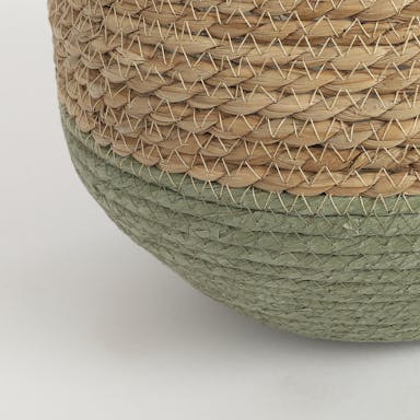 Mica Decorations Jorck Plant Basket - Set of 3 - H24 x Ø26 cm - Seagrass - Green