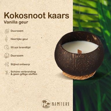 NAMTURE Kokosnoot Kaars - Vanilla 1 Pack