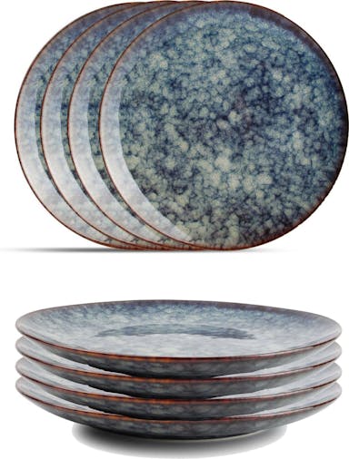 Hazy Blue Plat Dinerbord - Porselein - Ø 26 cm - Set van 4