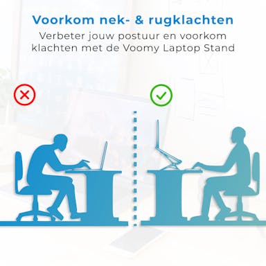 Voomy Office Laptop Stand Adjustable - Ergonomic - Aluminium Black