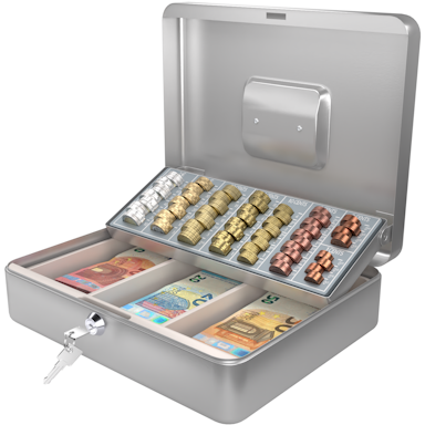 ACROPAQ Money Box - Money Box Large with Key, 30 x 24 x 9 cm, Metal - Money Safe with Coin Sorter,