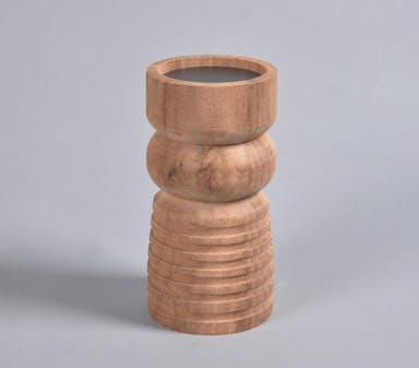 Recycled Turned Saal Wood Candle holder