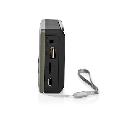 Nedis FM-radio | 3,6 W | USB-poort & microSD-kaartsleuf | Zwart / grijs