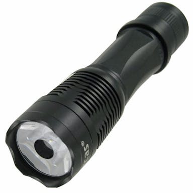 1 watt LED flashlight black including alkaline battery