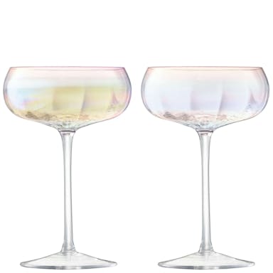 L.S.A. Pearl Champagne Saucer 10oz Mother of Pearl x 2 - Transparent / Glass
