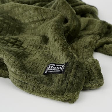 In The Mood Collection Joanne Fleece Plaid - L180 x W130 cm - Polyester - Dark green