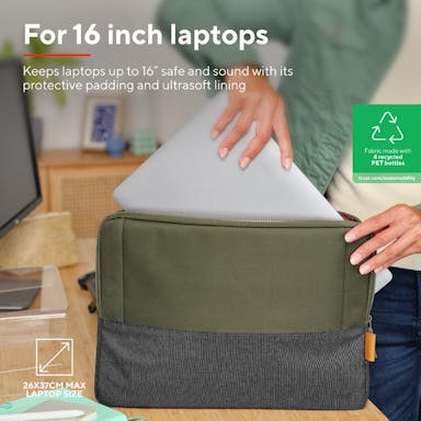 Trust laptop sleeve voor 16 inch laptops, groen
