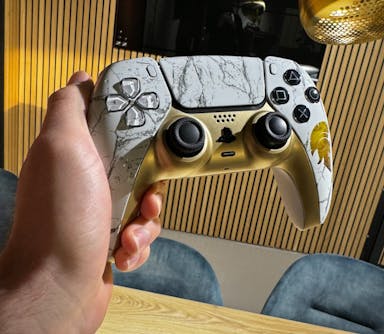 Clever Gaming Clever PS5 Draadloze Dualsense Controller  – Gold Marbled Spartan Custom