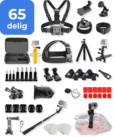Actioncamera Accessoire Set 65 in 1 geschikt voor GoPro - GoPro Accessoires Set - 65-delig Kit