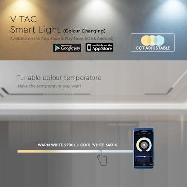V-TAC VT-3618 Smart Magnetic Tracklights - Linear - Black - IP20 - 18W - 1500 Lumens - 3IN1