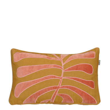 In The Mood Collection Decorative Cushion Leaf - 55 x 35 cm - Cotton - Pink