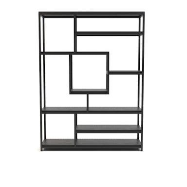 Industrial Bookcase COD - Mango Wood Black - 200x40x200
