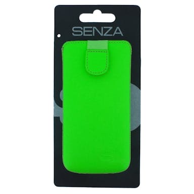 Senza Leather Slide Case Neon Green Size M-Large