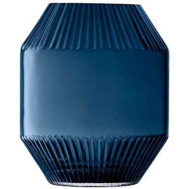 L.S.A. Rotunda Vase H20 cm Sapphire - Blue / Glass