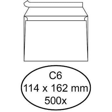 500 Witte zelfklevende enveloppen C6 114 x 162 mm