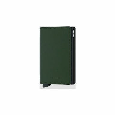 Secrid Slim wallet matte green - Groen / 9,7 x 6,5 x 1,6 cm / Aluminium-Leer-Kunststof
