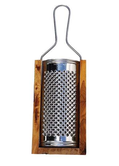 Vivi Oggi Parmesan cheese grater with olive wood receptacle 30cm
