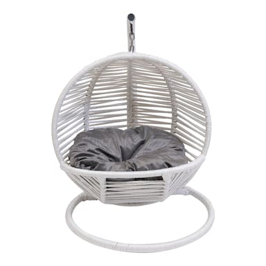 Mini hanging chair cat bed Simba - White / Grey