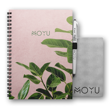 MOYU Erasable Notebook A5 Premium Hardcover - Pink Planter