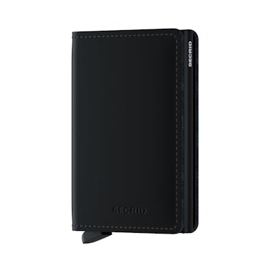 Secrid Slim wallet mat zwart - Zwart / 9,7 x 6,5 x 1,6 cm / Aluminium-Leer-Kunststof