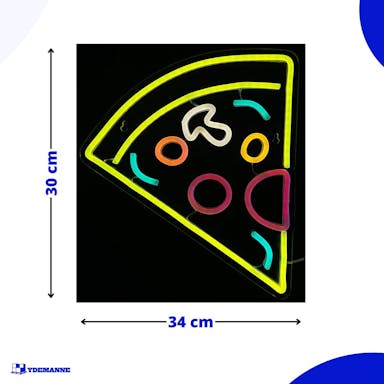 Neon Lamp - Pizza - Incl. Ophanghaakjes - Neon Sign - 30 x 34 cm