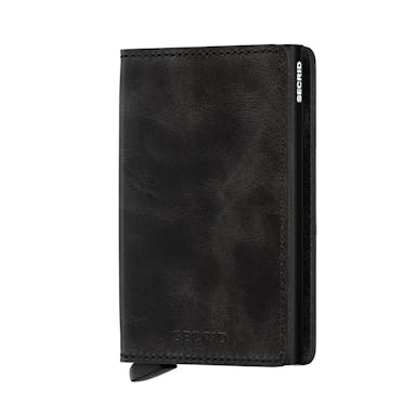 Secrid Slim Wallet vintage zwart - Zwart / 9,7 x 6,5 x 1,6 cm / Aluminium-Leer-Kunststof
