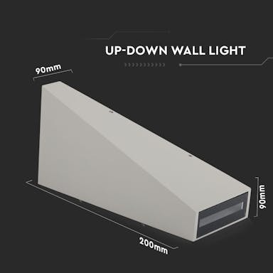 V-TAC VT-826-G Grey LED Wall Lights - Triangle light - IP65 - 6W - 660 Lumens - 3000K