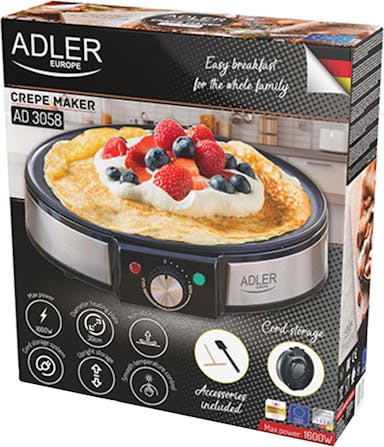 Adler Crêpemaker - Elektrisch - ⌀30cm