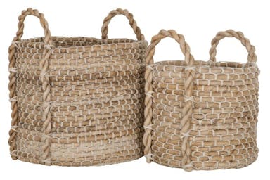 MUST Living Basket Patio round , set of 2,32xØ35 cm / 40xØ45 cm, Abaca and cotton rope
