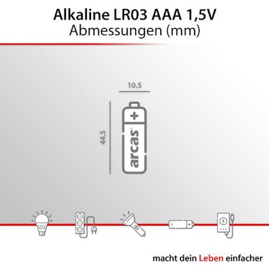 Sparpack 32+4vrij Arcas Alkaline LR03 Micro AAA 1.5V