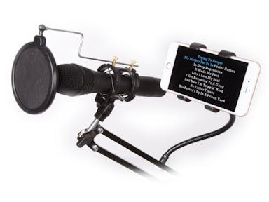 Tafelstatief voor microfoon met smartphonehouder - verstelbaar