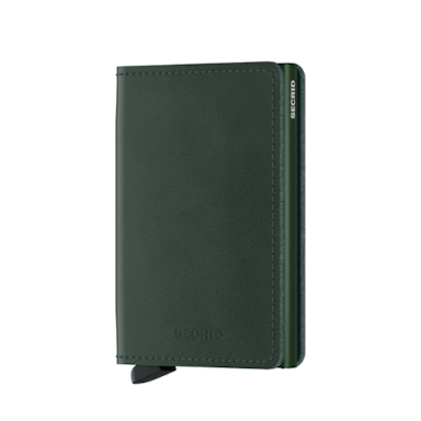 Secrid Slim wallet original green - Groen / 9,7 x 6,5 x 1,6 cm / Aluminium-Leer-Kunststof