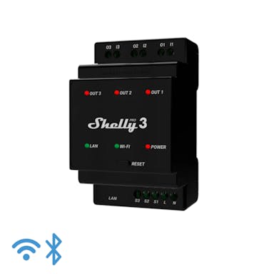 SHELLY SPSW-003XE16EU Shelly Pro 3 - WiFi-Operated Din Rail Mountable Smart Switch