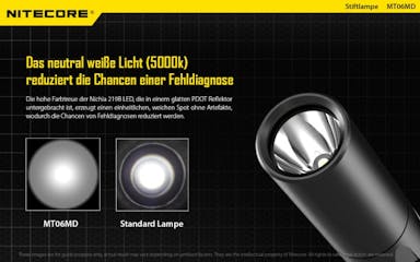 Nitecore MT06MD LED zaklamp balpen formaat Nichia 219B LED 180 lumen