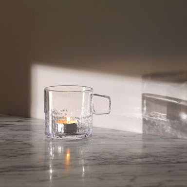 L.S.A. Handle Tealight Holder H9 cm Clear - Transparent / Glass