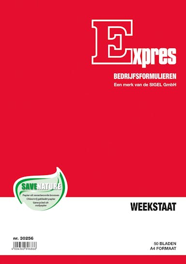 Sigel Expres weekstaat, ft A4, Nederlandstalig, 50 vel 5 stuks