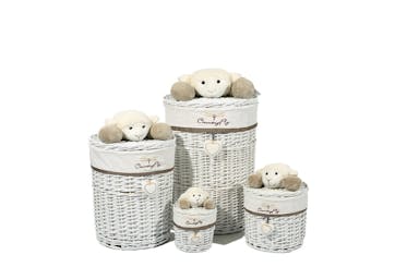 Lalee Avenue Basket Set Sheep II 204 Gray / White