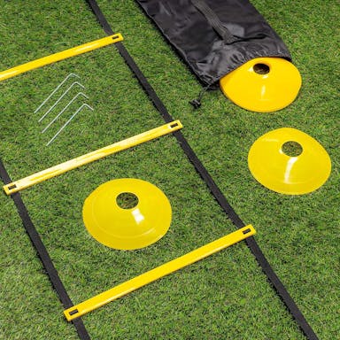 Football Training Materials Set, Ladder , 10 Marking Discs/Training Hats, 4 Pegs & Carrying Bag