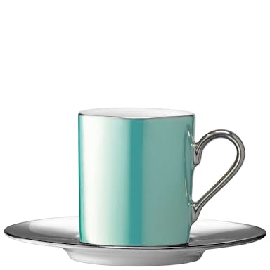 L.S.A. Palazzo Coffee Cup & Saucer 100 ml Sea Green/Platinum