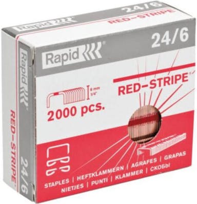 2000 Rapid 24/6 Red-Stripe nietjes verkoperd
