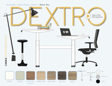 Dextro plus duo zit/sta 120x80cm, electrisch hoogte verstelbare werkplek, H-poot frame. Frame kleur