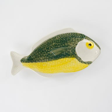 Mica Decorations Plate Fish - L29 x W14 x H2 cm - Ceramic - Dark Green