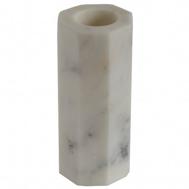 Home delight Candlestick Marble Hexagon - White