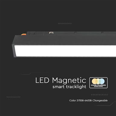 V-TAC VT-3612 Black Smart Magnetic Tracklights - IP20 - 12W - 1200 Lumens - 3IN1